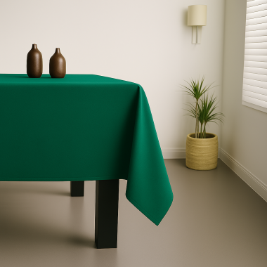 100% Cotton Plain Jade Green Lightweight Fabric Tablecloth