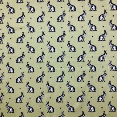 Beatrix Bunny Sage Curtain and Upholstery Fabric