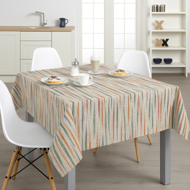 Linen Effect Brush Strokes Wipe Clean PVC Vinyl Tablecloth