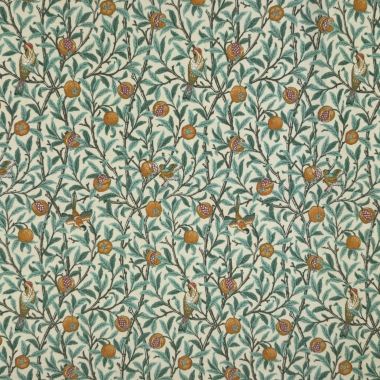 William Morris Birds & Pomegranate Kingfisher Outdoor/Indoor Water Repellent Tablecloth 144cm Wide