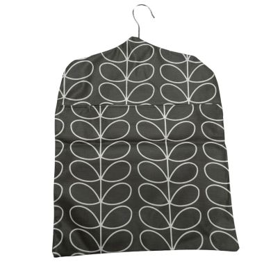 Grey Linear Stem Oilcloth Peg Bag