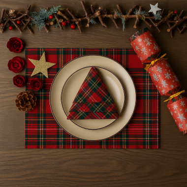 Red and Green Festive Tartan Placemats