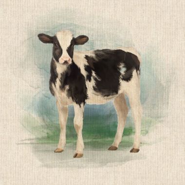 Black and White Calf/Cow 18" x 18" Cushion/Bag Panel