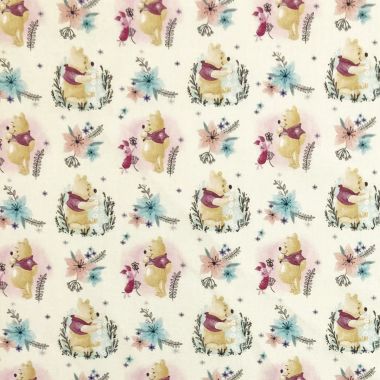 Disney 100% Cotton Winnie The Pooh Crafting Dress Making Fabric