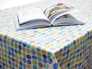 Duck Egg Sage Green Multi Large Spot Wipe Clean Oilcloth