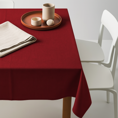 100% Cotton Plain Wine Lightweight Fabric Tablecloth