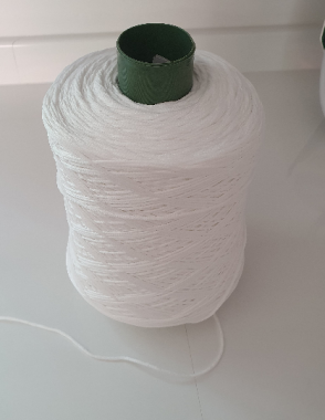 3mm Round Ear loop White Elastic Facemask Cord-20mts