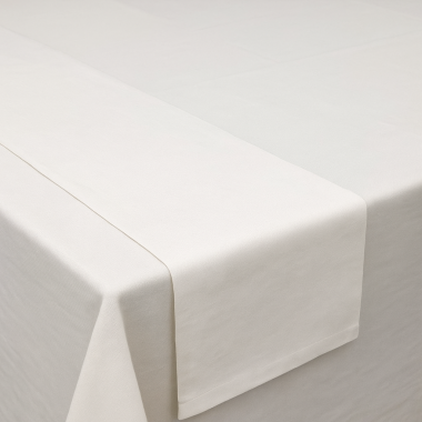 Plain Ivory 100% Cotton Fabric Table Runner