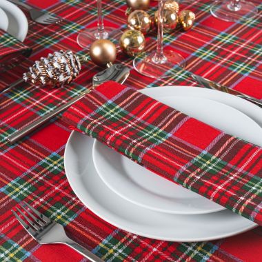 Tartan Red and Green Christmas Fabric Napkins