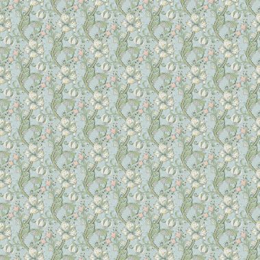William Morris Golden Lily in Linen/Blush Matte Finish Wipe Clean Oilcloth Tablecloth