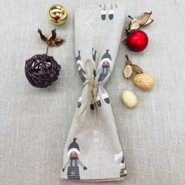 White and Grey Dolls Fabric Napkins