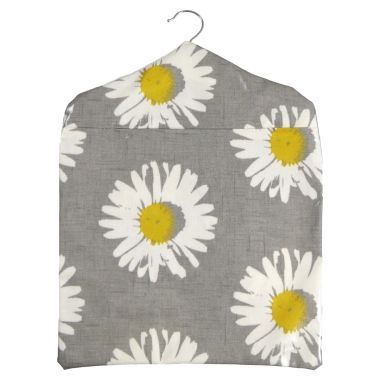 Grey Capri Daisy oilcloth Peg Bag