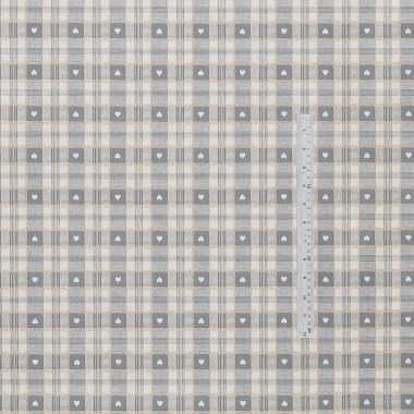 Grey Heart Check PVC Vinyl Wipe Clean Tablecloth
