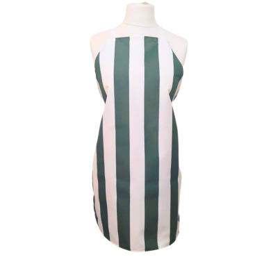 Green and White Stripe Apron Water Repellent Wipe Clean