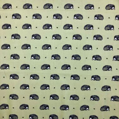 Harriet Hedgehog Sage Green Crafting Quilting Cotton Fabric 