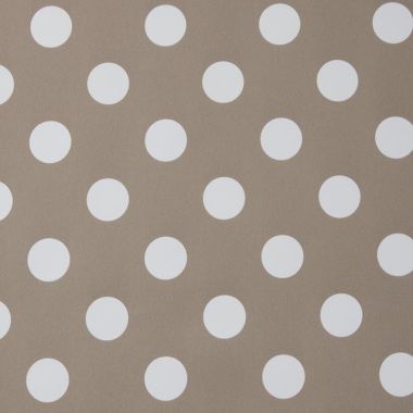 Dotty Light Brown/Beige Polka Dot 20 Metre Roll PVC Vinyl Tablecloth Roll