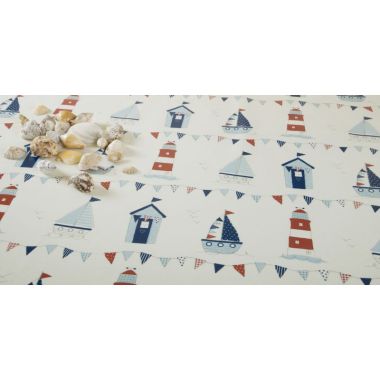 Beach Houses and Lighthouses 20 Metre Roll Oilcloth Tablecloth
