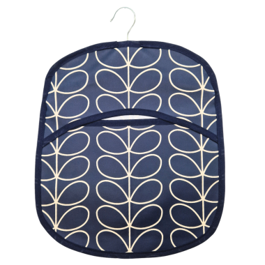 Orla Kiely Linear Stem Whale Deep Blue Oilcloth Wipe Clean Peg Bag