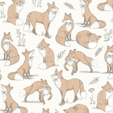 Crafting Quilting Cotton Fabric Cream Mrs Fox