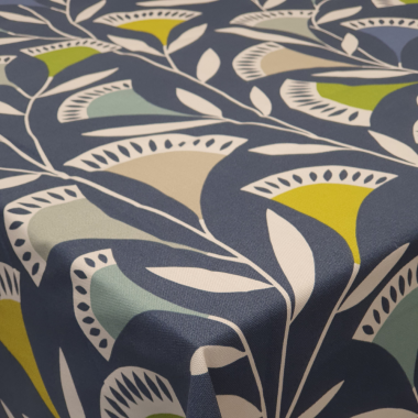 Noukku Mist/Kiwi/Midnight Scion Oilcloth Tablecloth Matte Finish