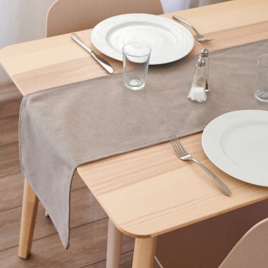 Pebble Grey Fabric Table Runner