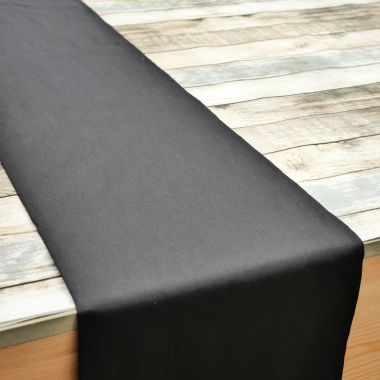 Plain Black 100% Cotton Fabric Halloween Table Runner