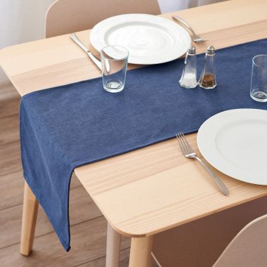 Plain Midnight Blue Table Runner