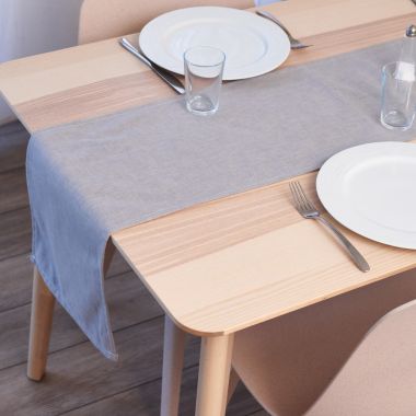 Plain Silver Table Runner