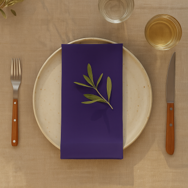 Plain Purple 100% Cotton Fabric Napkin Set 