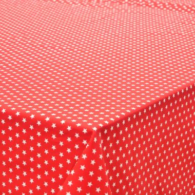 Red Stars 100% Cotton Lightweight Fabric Tablecloth