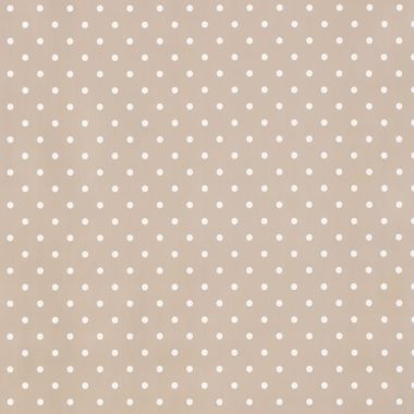 Small Dot Taupe 20 Metre Roll PVC Vinyl Tablecloth Roll