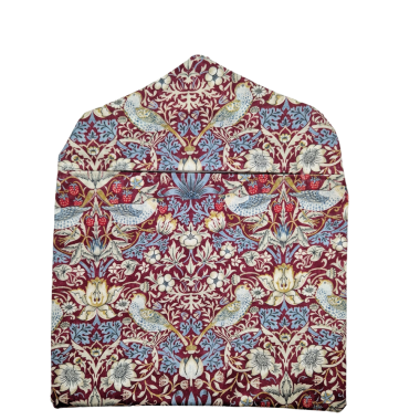 William Morris Strawberry Thief in Red Matte Oilcloth Wipe Clean Peg Bag