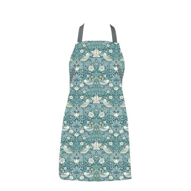 William Morris Strawberry Thief/Duck Egg in Teal Oilcloth Adult Wipe Clean Aprons 