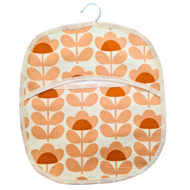 Orla Kiely Sweet Pea Orange Flower Oilcloth Wipe Clean Peg Bag