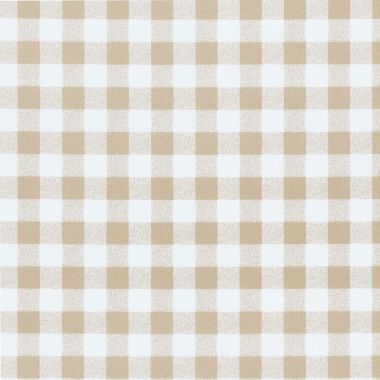 Taupe and White Gingham 20 Metre Roll PVC Vinyl Tablecloth Roll