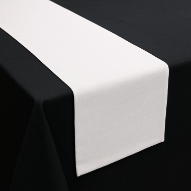 Plain White 100% Cotton Fabric Table Runner