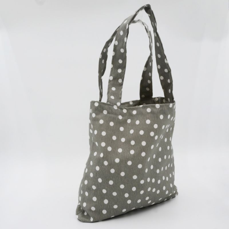 Grey and White Polka Dot Acrylic Tote Bag