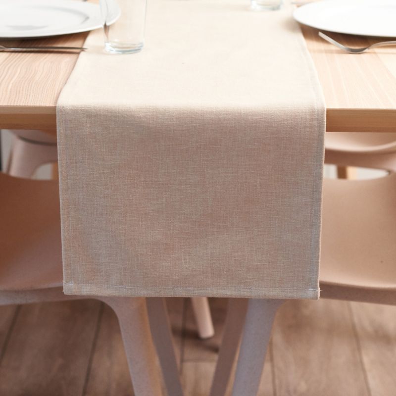 Plain Beige Fabric Table Runner 3 Sizes Available