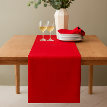Plain Red 100% Cotton Fabric Table Runner
