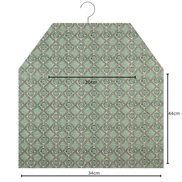Deep Green Mykonos Mosaic Floral Matte Oilcloth Peg Bag 