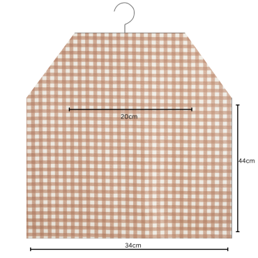 Burnt Orange Traditional Gingham Floral Matte Oilcloth Peg Bag 