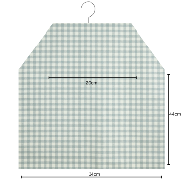 Duck Egg Traditional Gingham Floral Matte Oilcloth Peg Bag 