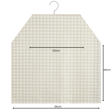 Taupe Traditional Gingham Floral Matte Oilcloth Peg Bag 