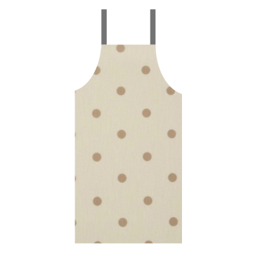 Dotty Natural Cream Taupe Polka Dot Oilcloth Wipe Clean Apron