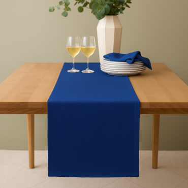 Plain Royal Blue 100% Cotton Fabric Table Runner