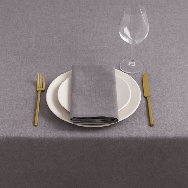 Plain Slate Grey Cotton Blend Fabric Tablecloth-Extra Wide Available