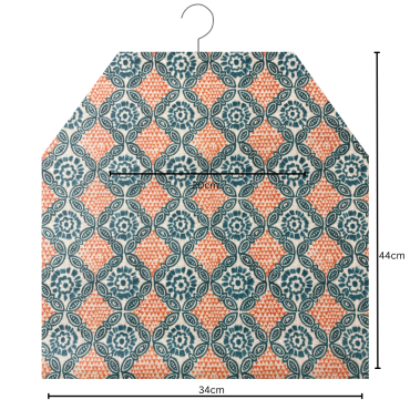 Teal and Orange Mykonos Oilcloth Peg Bag 