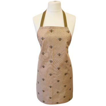 Taupe Honey Bees Acrylic Wipe Clean Apron-Adult and Child Sizes