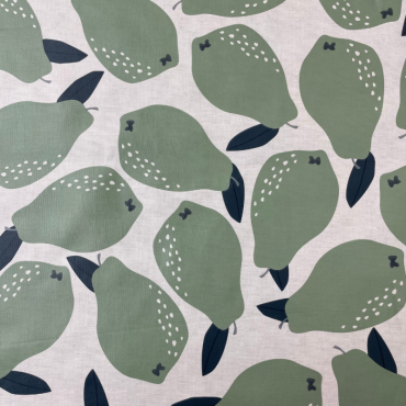 Green Multi Pears 20 Metre Roll PVC Vinyl Tablecloth Roll