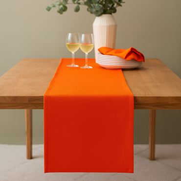 Pumpkin Plain Orange 100% Cotton Fabric Halloween Table Runner